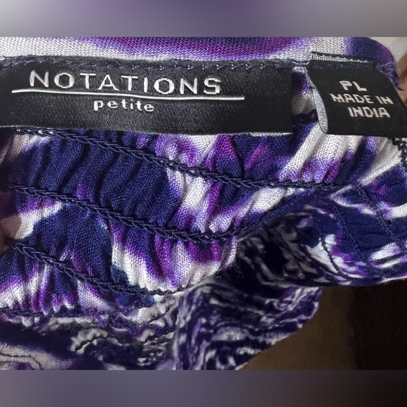 (NWOT) Notations Maxi Dress Sleeveless Tie Dye Purple/Ivory Petite Large - Picture 2 of 2
